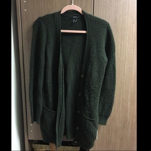 Forrest green long sleeve cardigan